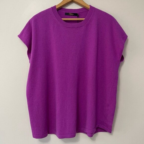 New Bellina Purple Extra Fine Merino Wool Cashmere Blend Sweater Medium bin 4E - Picture 3 of 6